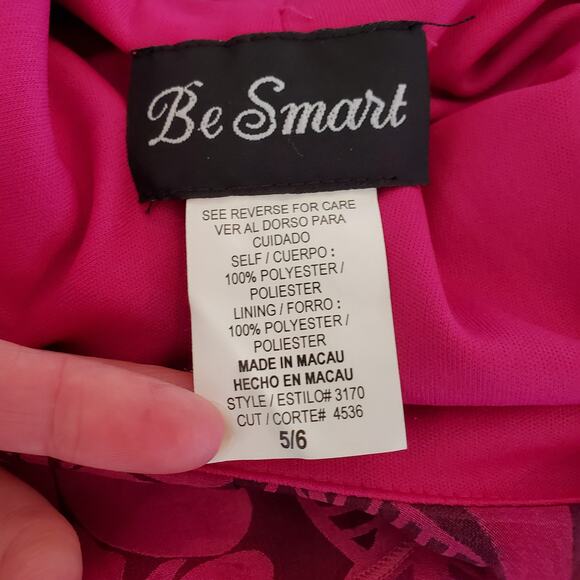 B Smart Y2k Floral Slip Dress Knee-length Lace-up Back Raspberry Purple Size 5/6 - Picture 6 of 9